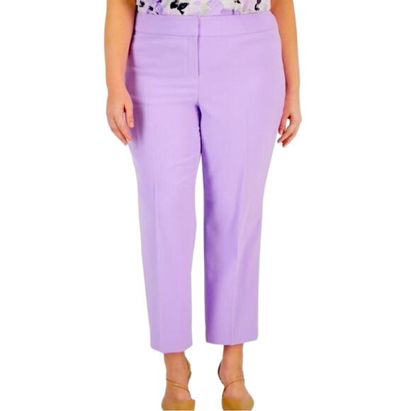 Kasper New Dress Pants Straight Leg Flat Front Lavendar Women’s Plus Size 22W - Picture 1 of 10